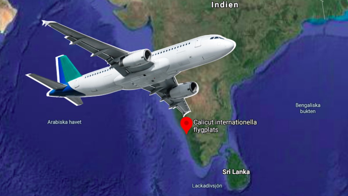 Ett flygplan har kraschlandat i Indien.